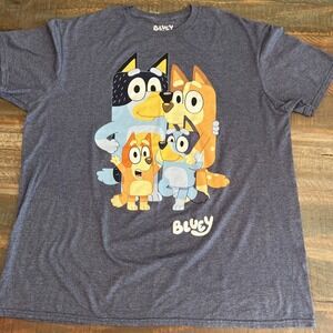 BLUEY, SIZE XXL BLUE SHORT SLEEVE TEE SHIRT, COTTON POLY, XL